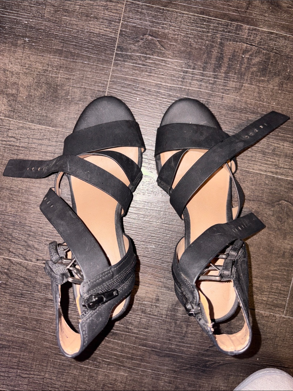 Crown Vintage Black Strappy Heeled Sandals